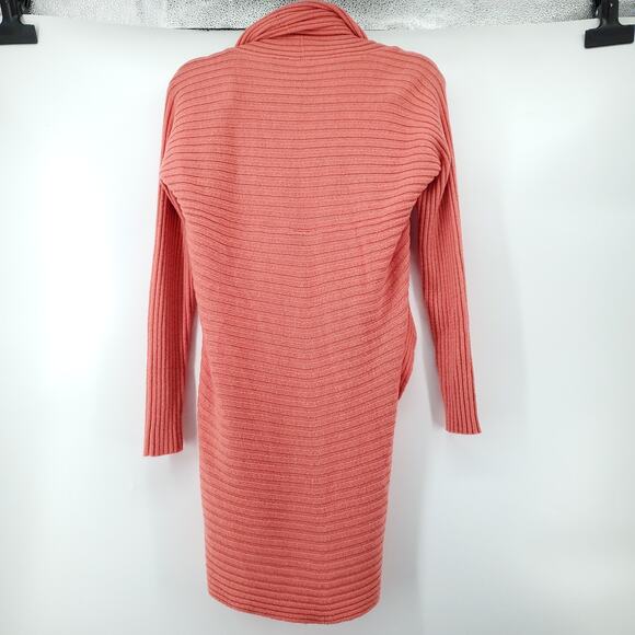 Payton Women Soft Wool Cocoon Ribbed Open Waterfall Front Cardigan Rounded Hem|S - Picture 6 of 8